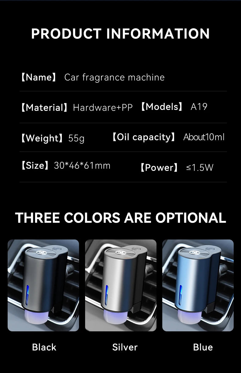 Humidifier Essential Oil Diffuser Car  Fragrance Car Air fresheners with Three Adjustable