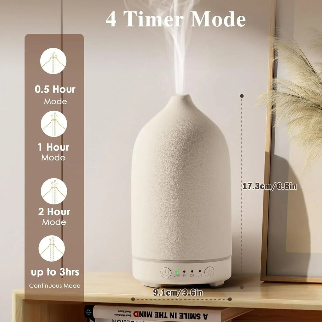 Ceramic Diffuser 100ml Essential Oil Diffusers Aromatherapy Ultrasonic Humidifier Timer 7 LED Colors  Lights For Home Office