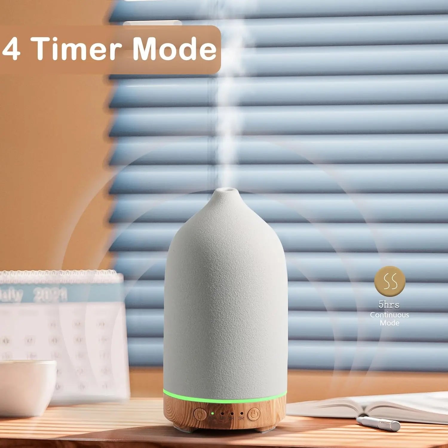 Ceramic Diffuser 100ml Essential Oil Diffusers Aromatherapy Ultrasonic Humidifier Timer 7 LED Colors  Lights For Home Office