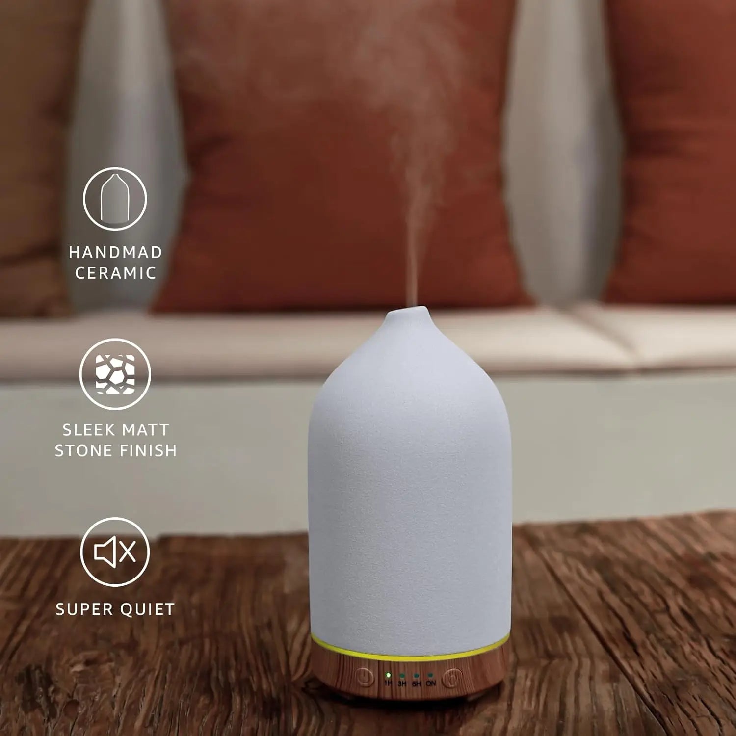 Ceramic Diffuser 100ml Essential Oil Diffusers Aromatherapy Ultrasonic Humidifier Timer 7 LED Colors  Lights For Home Office