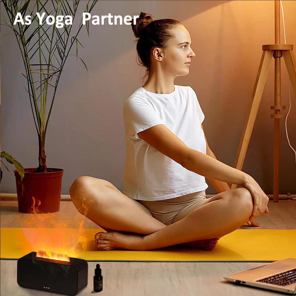 Air Aroma Humidifier Diffuser Essential Oils Mini Flame Automatic Fragrance Diffuser With LED Light