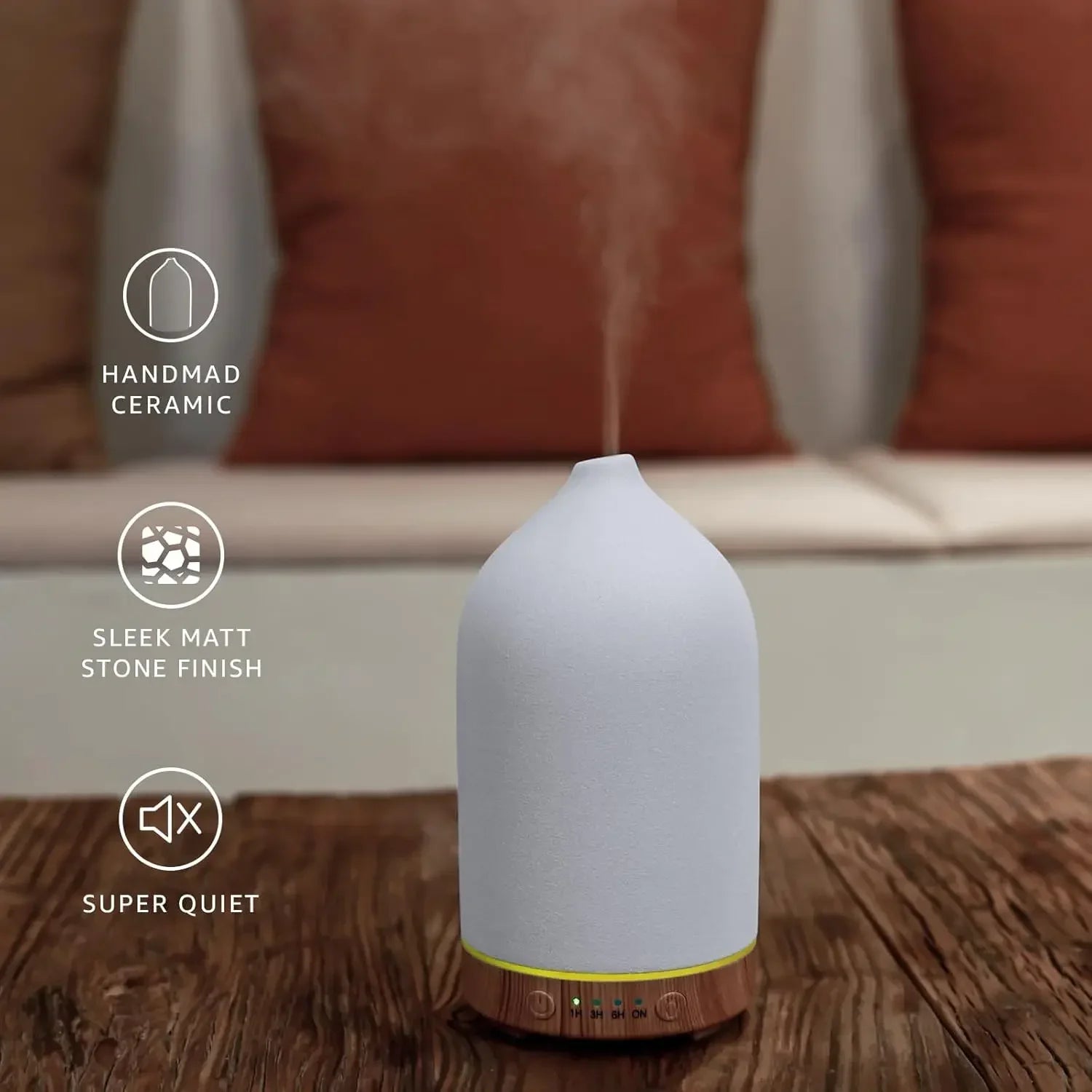 Ceramic Diffuser 100ml Essential Oil Diffusers Aromatherapy Ultrasonic Humidifier Timer 7 LED Colors  Lights For Home Office