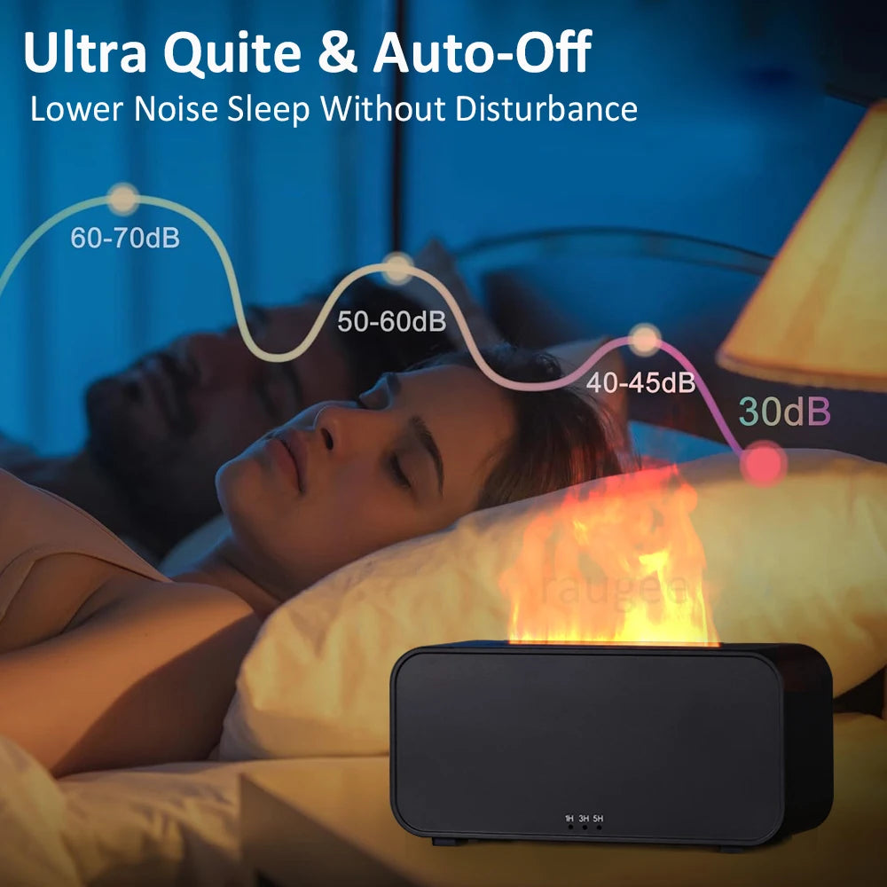 Air Aroma Humidifier Diffuser Essential Oils Mini Flame Automatic Fragrance Diffuser With LED Light